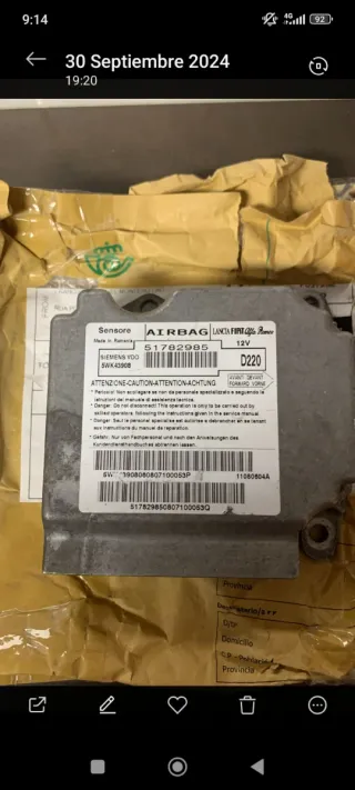 Centralita Airbag Fiat 500  51782985 5WK43908