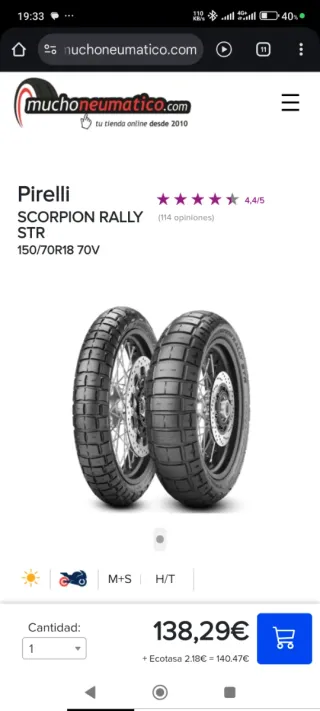 Pareja Pirelly Scorpion Rally nuevos