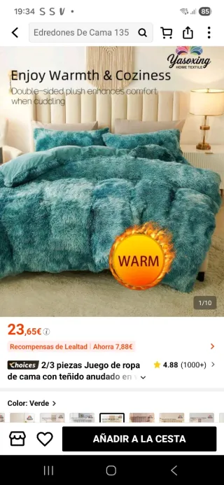 Edredón de cama 150×200 Traen 2 fundas