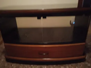 Mueble TV madera y cristal