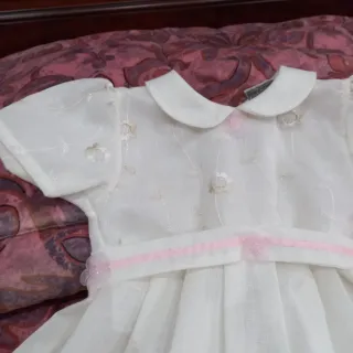 Abito Cerimonia/Battesimo Neonata Lino Pizzo