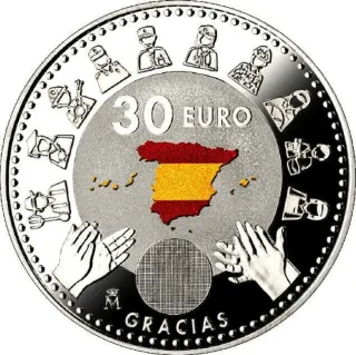 4 Moneda 30-40€ Plata España 2020-2021-2023-2025