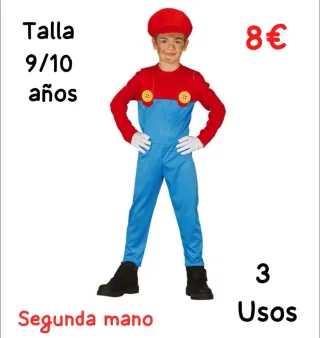 Disfraz Talla 9/10 años Mario Bros