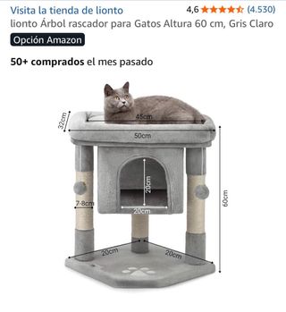 Árbol rascador para gatos gris