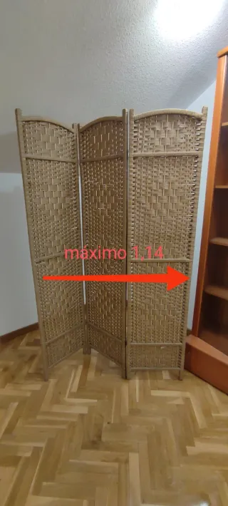 Biombo de madera trenzada