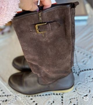 Botas Zara Marrón Piel y Ante