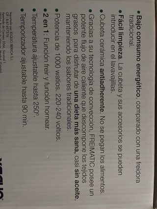 Freidora dietética Freimatic