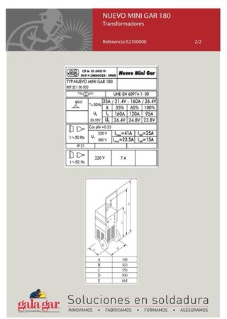 Soldador electrodo revestido Gala gar.