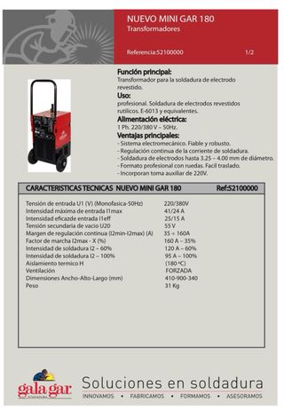 Soldador electrodo revestido Gala gar.