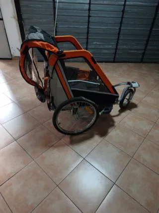 Remolque Bicicleta Infantil Naranja