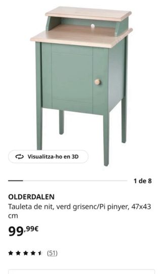 Mesita de noche IKEA OLDERDALEN madera