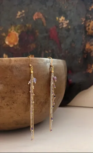 Pendientes largos bisutería