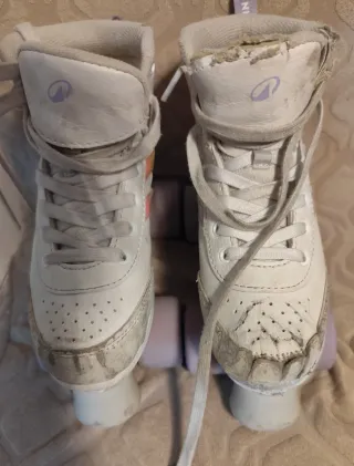 Patines 4 Ruedas Btwin Blanco/Rosa