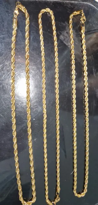 Cadenas de acero chapado oro