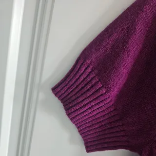 Cardigan Zara Punto Manga Corta Morado