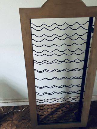 Botellero vertical madera y metal