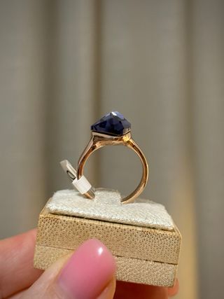 Anillo Oro Rosa Piedra Violeta