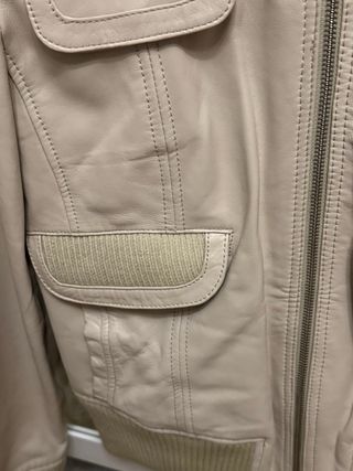 Cazadora Piel MNG Beige Talla L