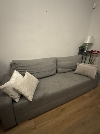 Sofá cama gris 220x90 cm