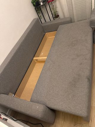 Sofá cama gris 220x90 cm