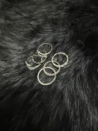 Pack 6 Anillos Plateados