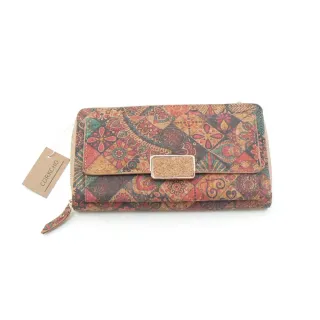 Cartera monedero de corcho natural con correa