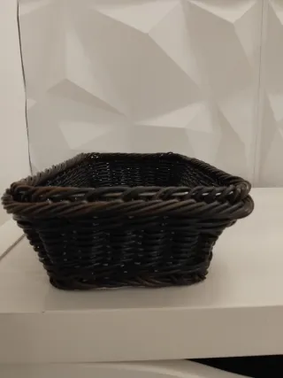 Cesta mimbre multiusos 32x16x8 cm negra/marrón