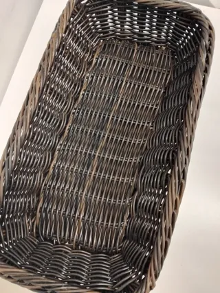 Cesta mimbre multiusos 32x16x8 cm negra/marrón