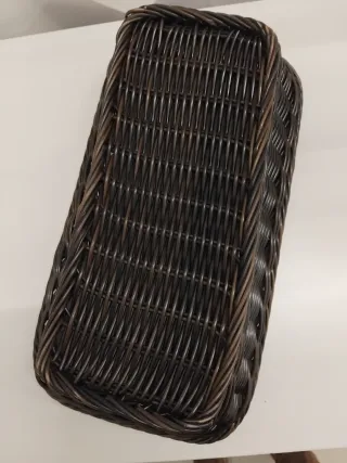 Cesta mimbre multiusos 32x16x8 cm negra/marrón