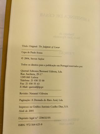 Livro "A Sentença de César" - CXL4