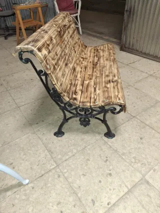 Banco de jardín metal y madera