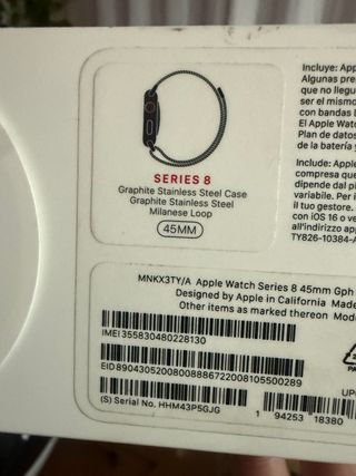 Apple Watch Series 8 45mm Negro/Gris