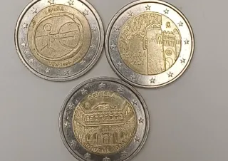 Cambio monedas 2 euros conmemorativas.