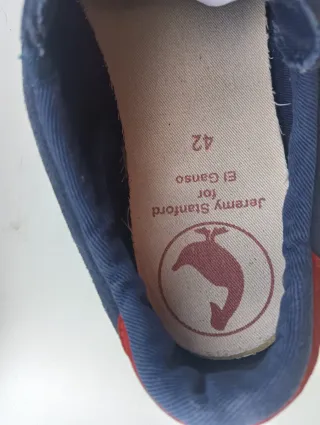 Zapatillas El Ganso Piel Azul/Rojo