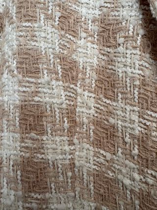Chaqueta de cuadros beige y blanco
