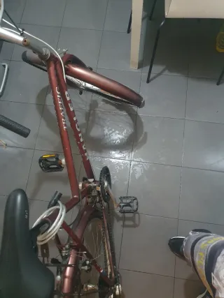 Bicicleta urbana color burdeos