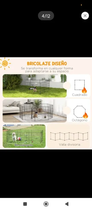 Parco per animali metallico nero