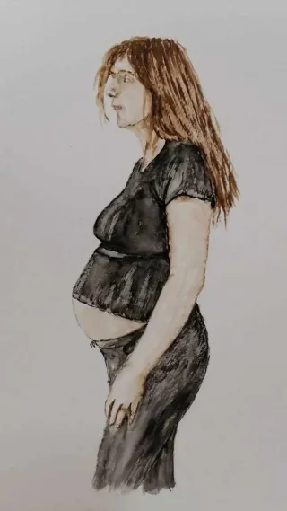 Ilustração por fotografia corpo inteiro 30x40cm