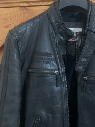 Blauer Giubbino Moto Vera Pelle Tg XXL