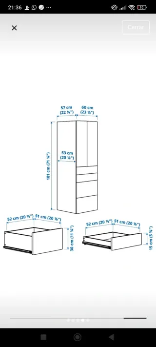 Armario Ikea Teal y Blanco