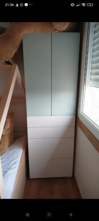 Armario Ikea Teal y Blanco