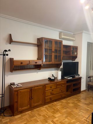 Mueble de salón vintage madera y cristal