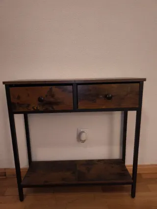 Mueble recibidor color rústico y cajonera