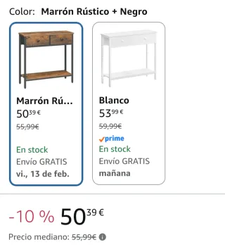 Mueble recibidor color rústico y cajonera