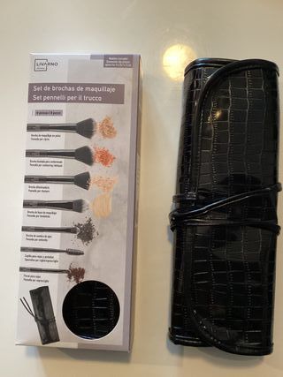 Estuche maquillaje enrollable rosa o negro