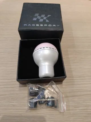 Pomo cambio RaceSport rosa y blanco