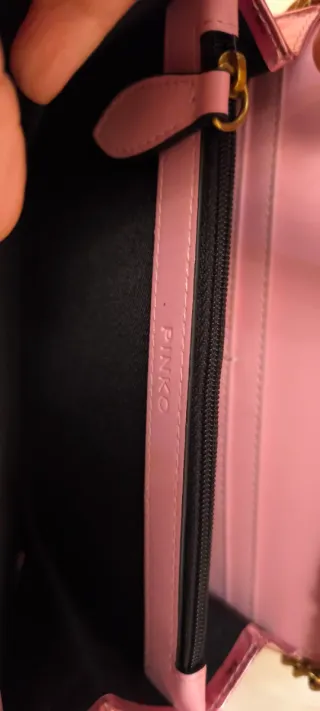 Borsa Pinko rosa metallizzata con strass