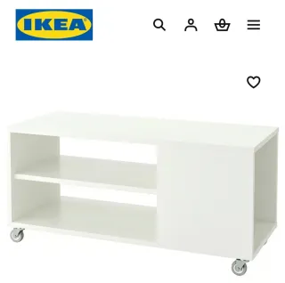 Vihals - mesa auxiliar blanca con ruedas