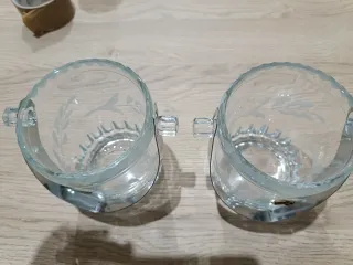 N.2 Portaghiaccio in vetro decorato