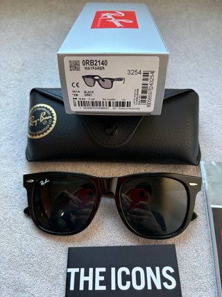 Gafas de Sol Ray-Ban Wayfarer Black/Grey size 54